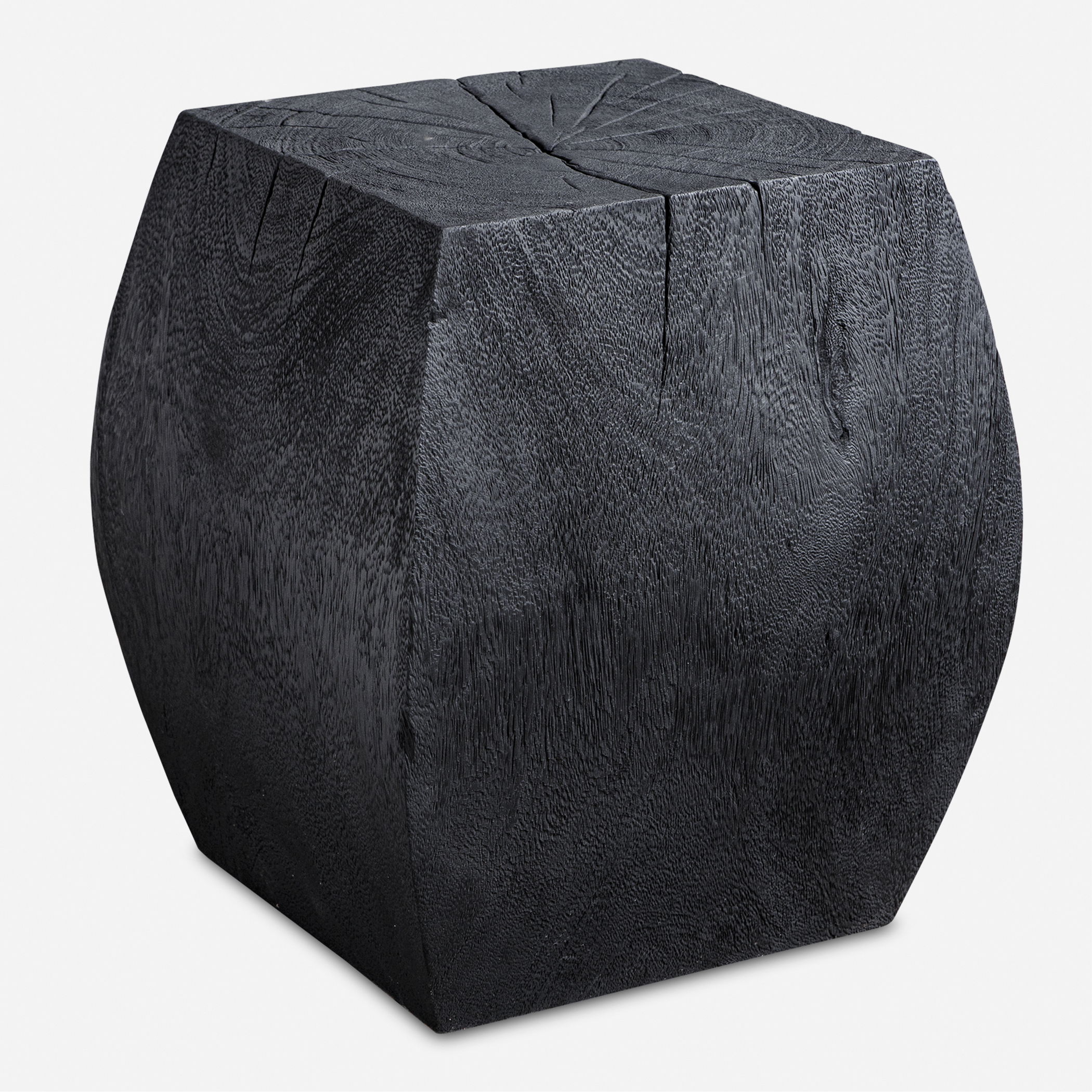 Grove Black Wooden Accent Stool large image 