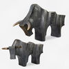 Regal Bull Bronze Sculptures Set/2, Decorative by Uttermost, 15" width x 9.5" height x 6.37" depth thumbnail 1