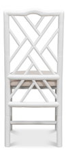 Brighton Bamboo Side Chair, White, Dining Chair by Sarreid, 17" length x 22" width x 39" height thumbnail 10