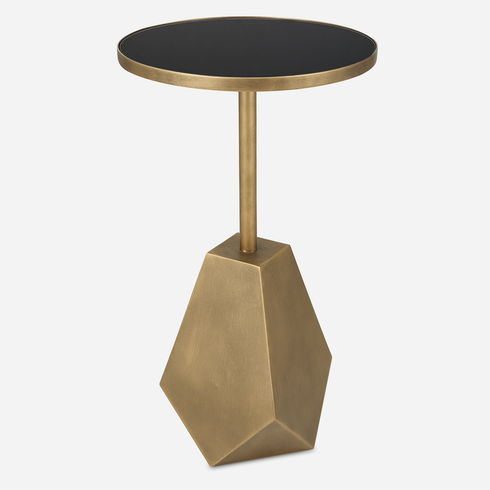 Comet Geometric Bronze Accent Table