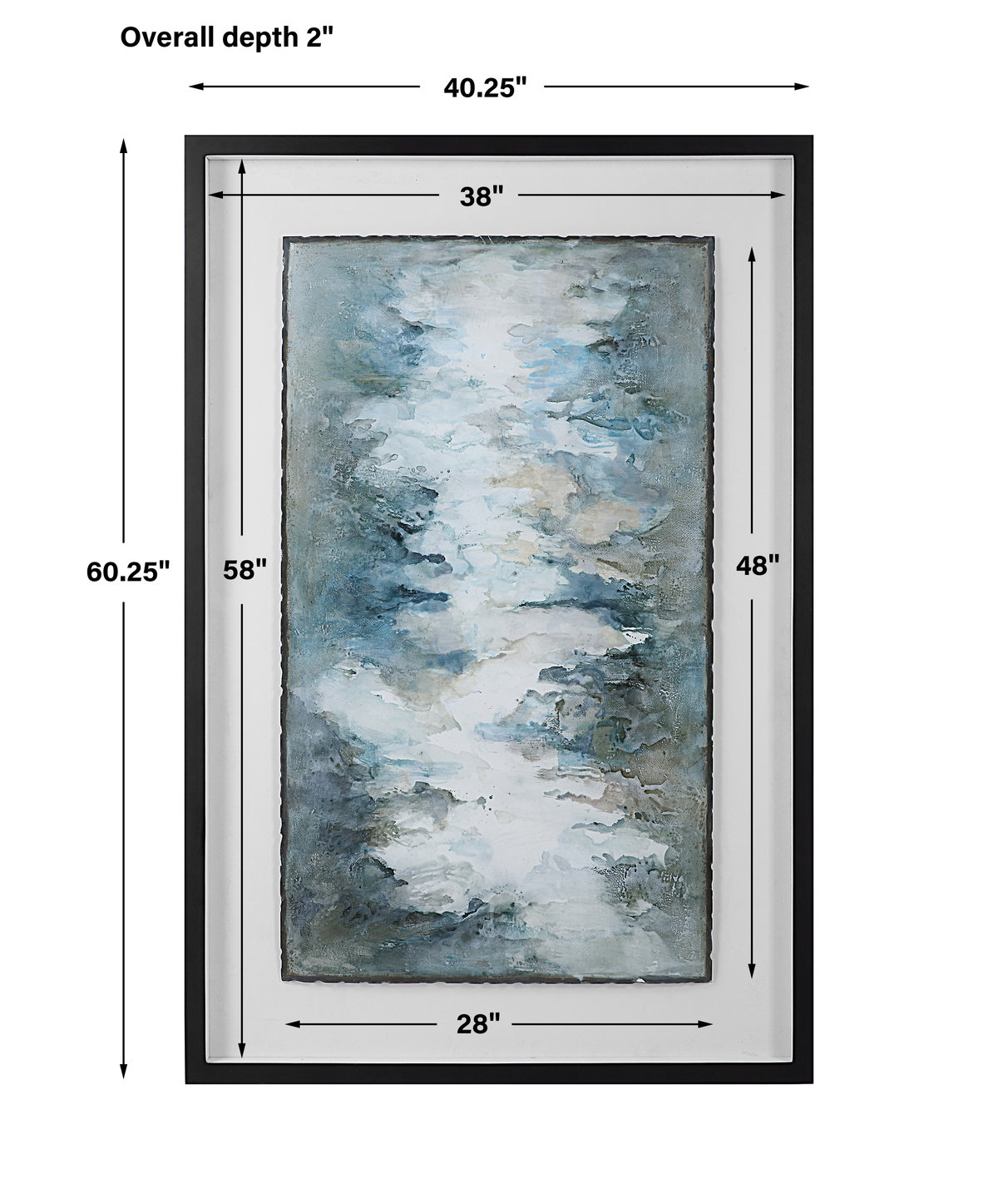 Lakeside Grande Framed Abstract Print, Art by Uttermost, 40" width x 60.25" height x 2.25" depth View 3