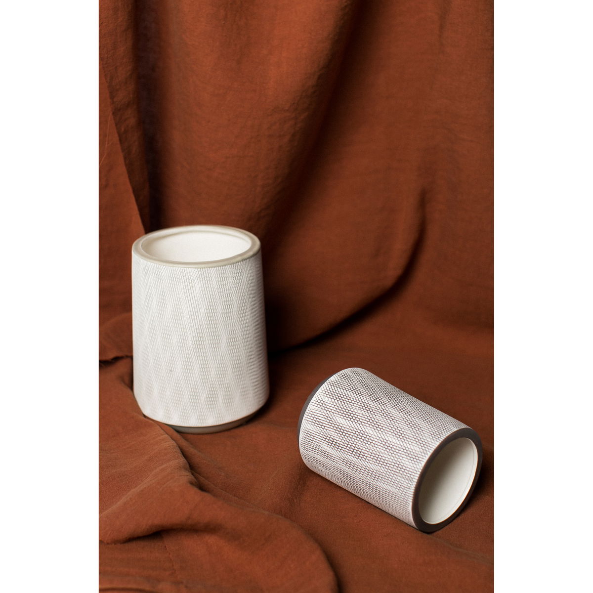 Woodgrain Planter, Vase by Moe's Home, 4.25" width x 5.75" height x 4.25" depth View 3