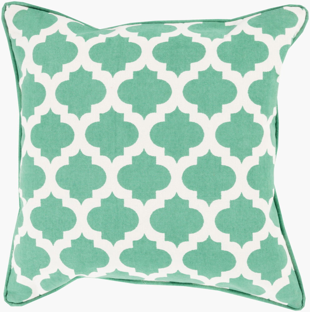 Morrocan Printed Lattice Accent Pillow Down, Decorative Pillow by Surya, 20" length x 20" width