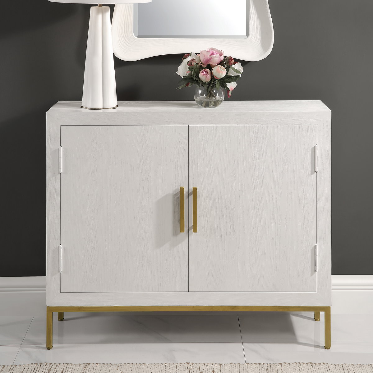 Front Range White 2 Door Cabinet, Cabinets & Chest by Uttermost, 40.25" width x 34" height x 13" depth View 2