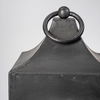 Ina Short Charcoal Metal Candle Holder Lantern, Lighting by Mercana, 6.69" length x 6.69" width x 29.53" height thumbnail 8