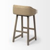 Monmouth Low Back 30in Seat Bar Stool | Cream Fabric with Brown Wood, Counter & Bar Stool by Mercana, 20.5" length x 21" width x 35.75" height thumbnail 6