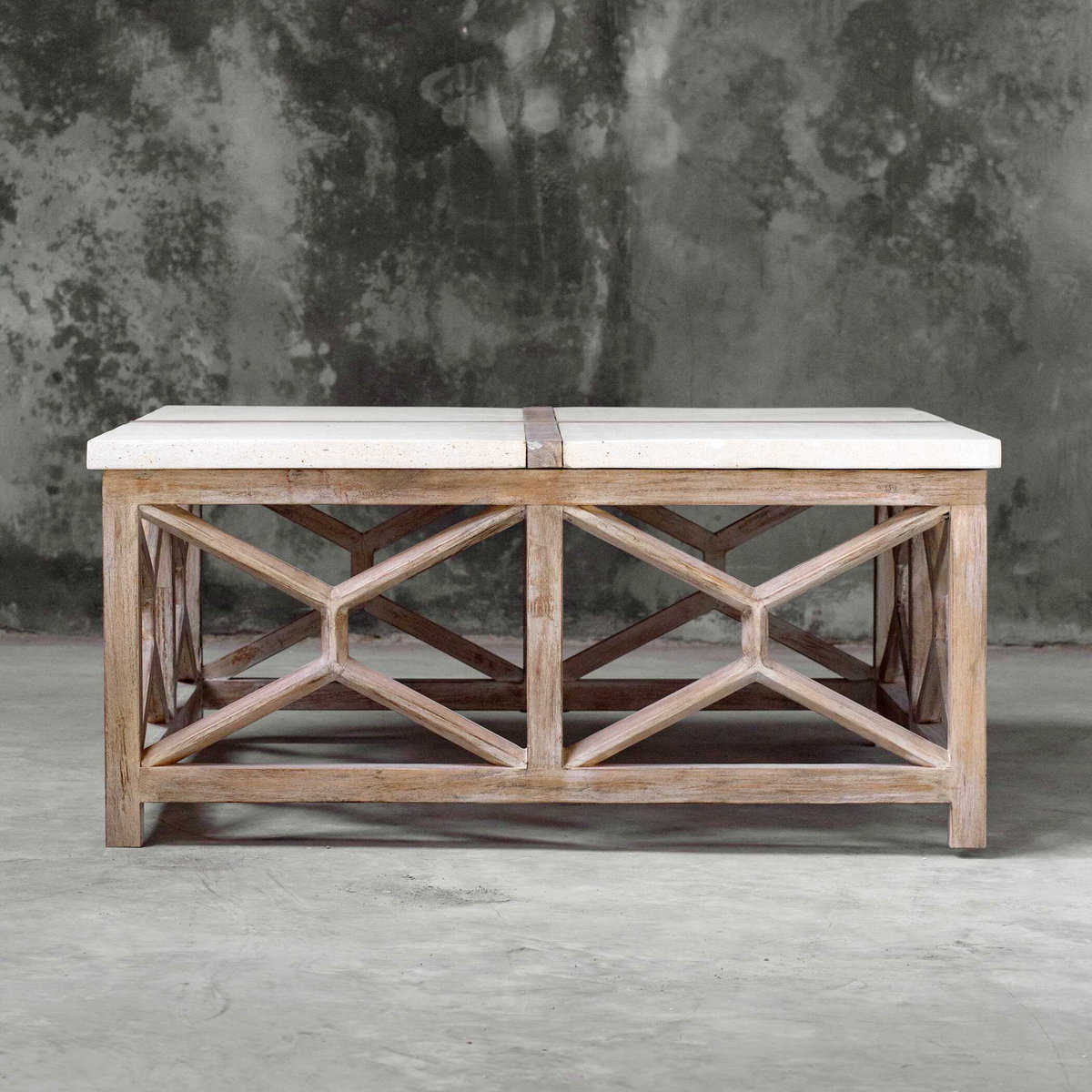 Catali Stone Coffee Table, by Uttermost, 40" width x 18" height x 40" depth View 4