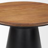 Mitchell 22.0L x 22.0W x 23.0H Black Metal Pedetal Base with Brown Wood Top Side Table thumbnail 4
