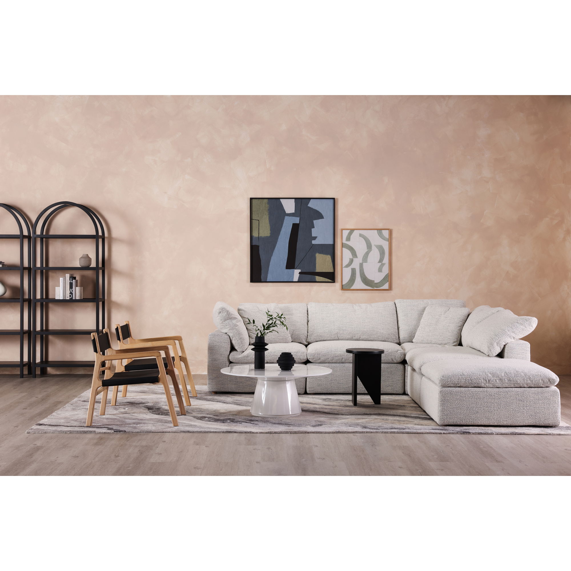 Terra Condo Ottoman Coastside Sand, by Moe's Home, 38" width x 18.5" height x 38" depth View 6