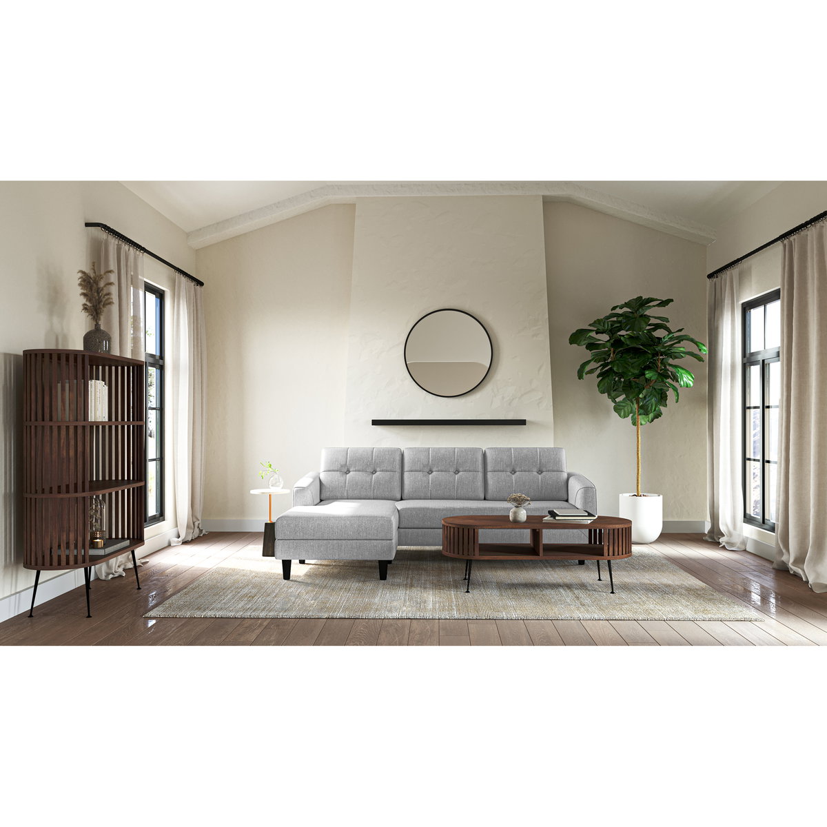 Henrich Bookshelf Light Brown, Shelving & Bookcase by Moe's Home, 41" width x 57" height x 16" depth View 9