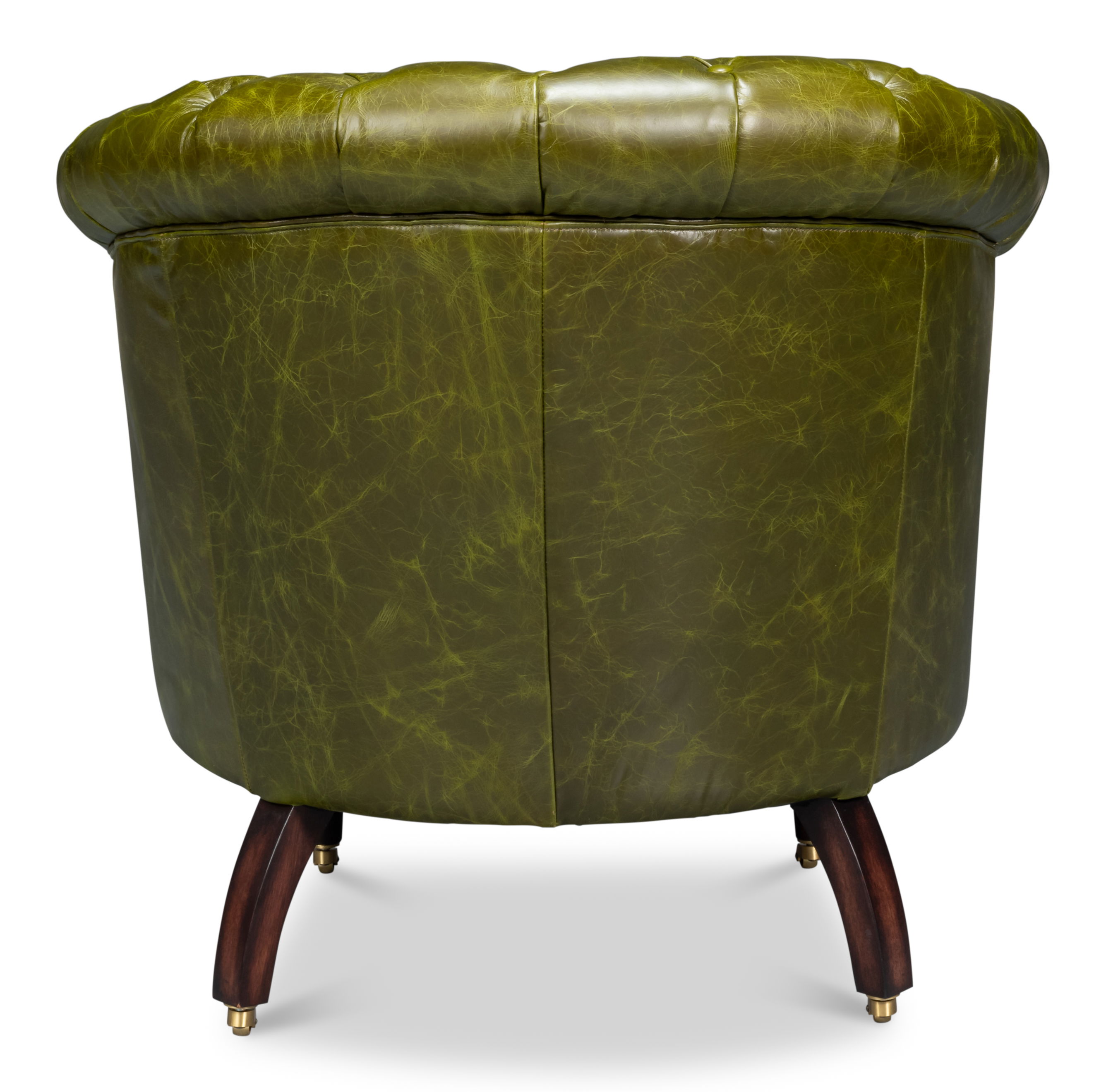 Bastian Armchair, Britain Green Leather, Seating by Sarreid, 33" length x 33" width x 31" height View 10