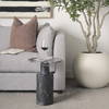 Taite Solid Dark Gray Marble Pedestal Accent Table, Side & End Table by Mercana, 16" length x 16" width x 20" height thumbnail 2