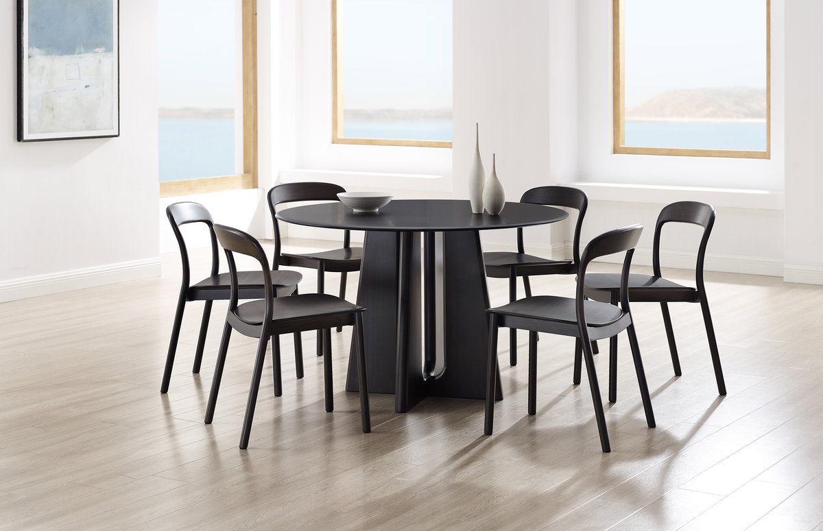 Hanna Chair Bamboo seat, Caviar, Dining Chair by Greenington, 18.19" length x 21.42" width x 30.75" height View 5