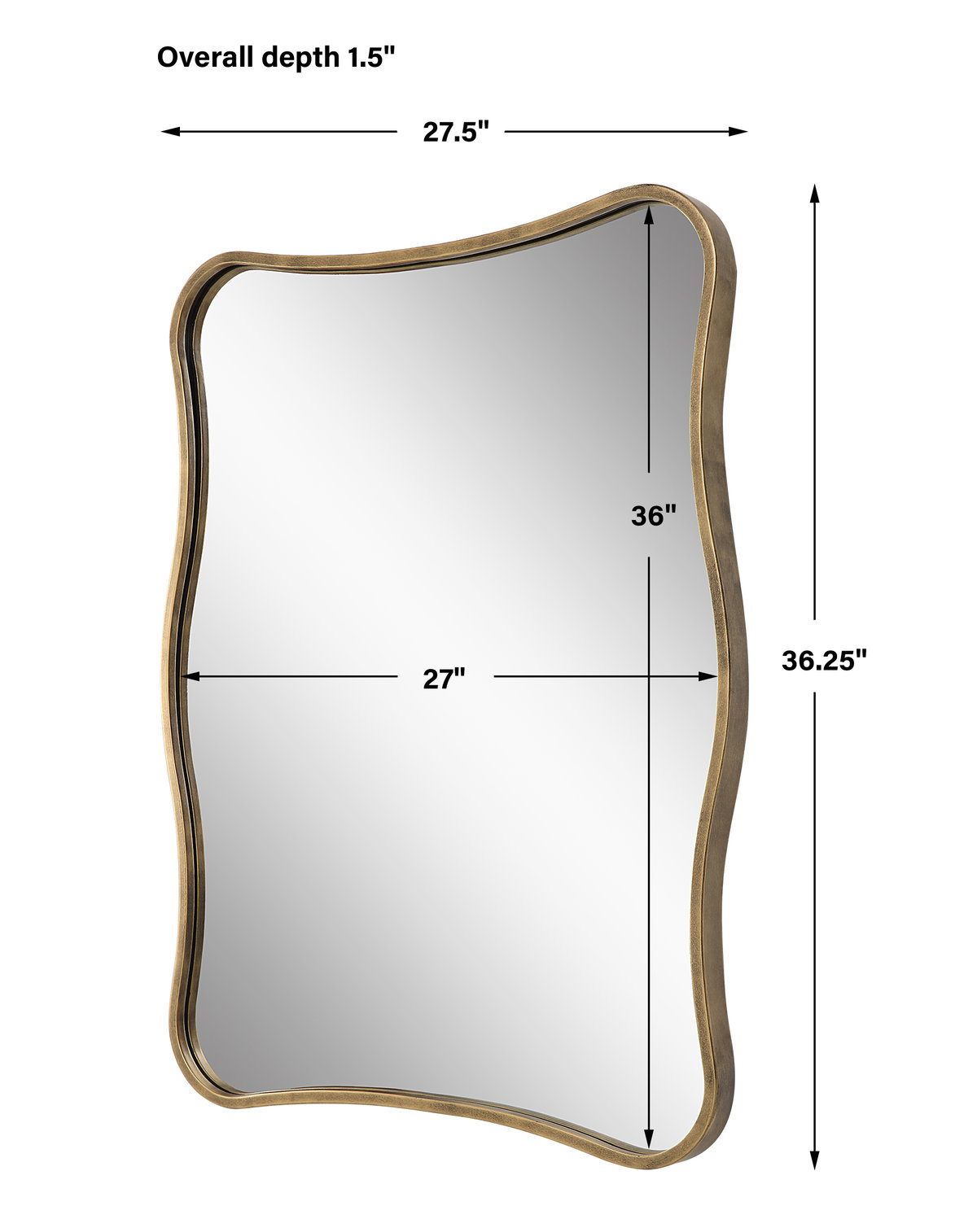 Pavia Curvy Vanity Mirror, by Uttermost, 2'3.5" width x 3'0.25" height x 1.5" depth View 3