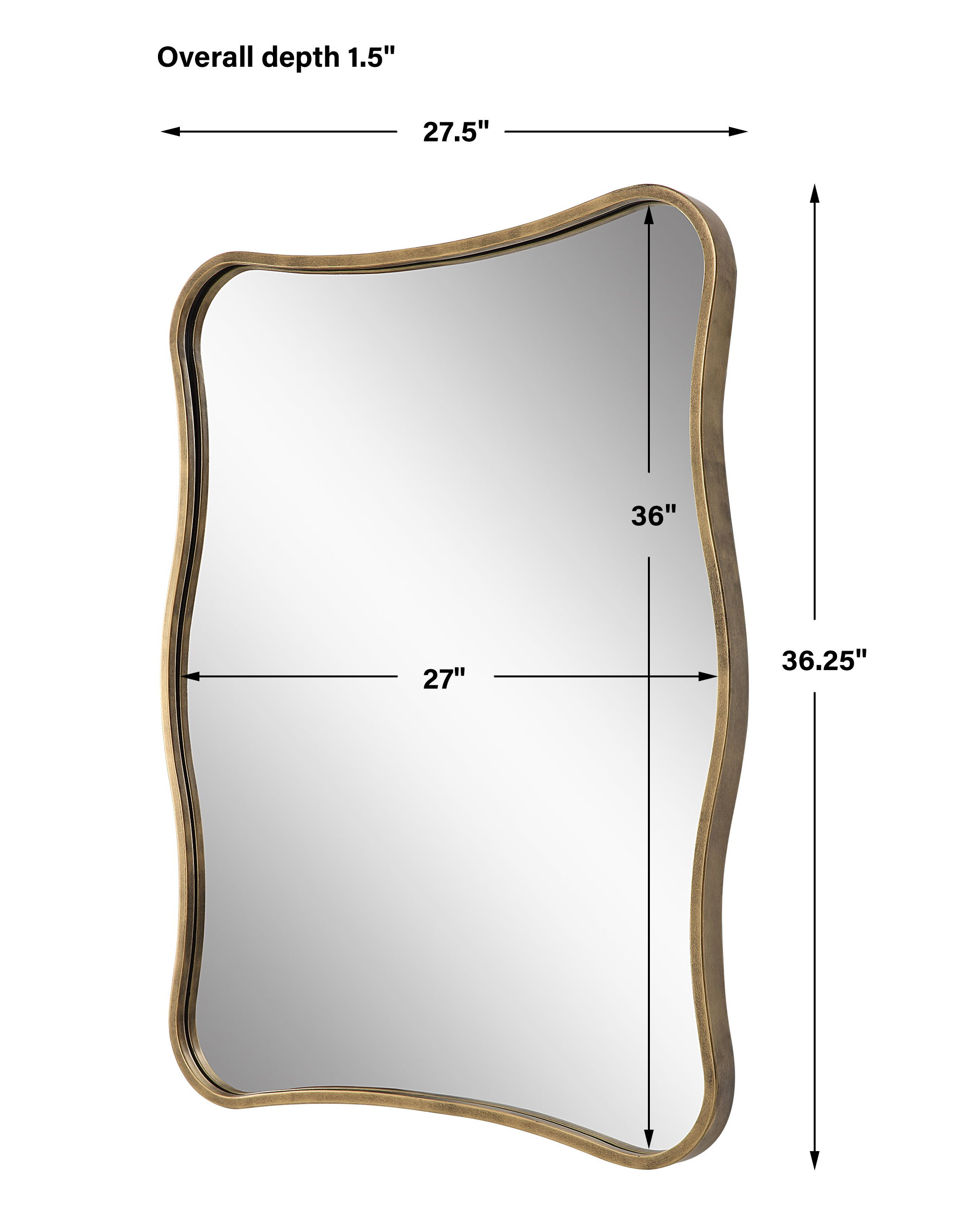 Pavia Curvy Vanity Mirror, by Uttermost, 27.5" width x 36.25" height x 1.5" depth View 3