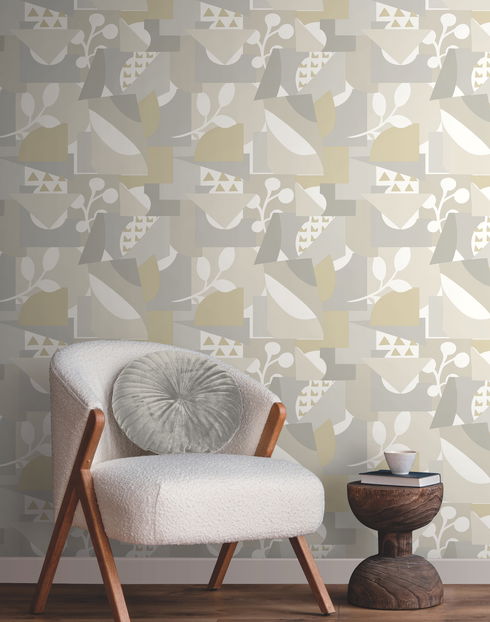 Cut Outs Neutral Wallpaper