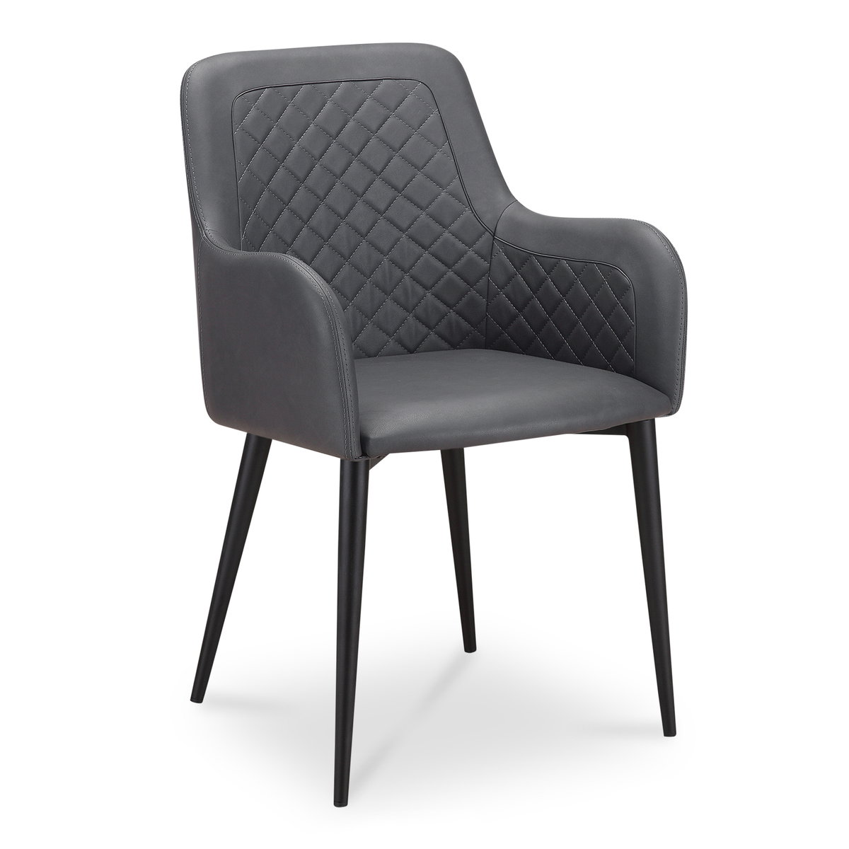 Cantata Dining Chair Slate Vegan Leather - Set Of Two, by Moe's Home, 22" width x 34.6" height x 23" depth View 2