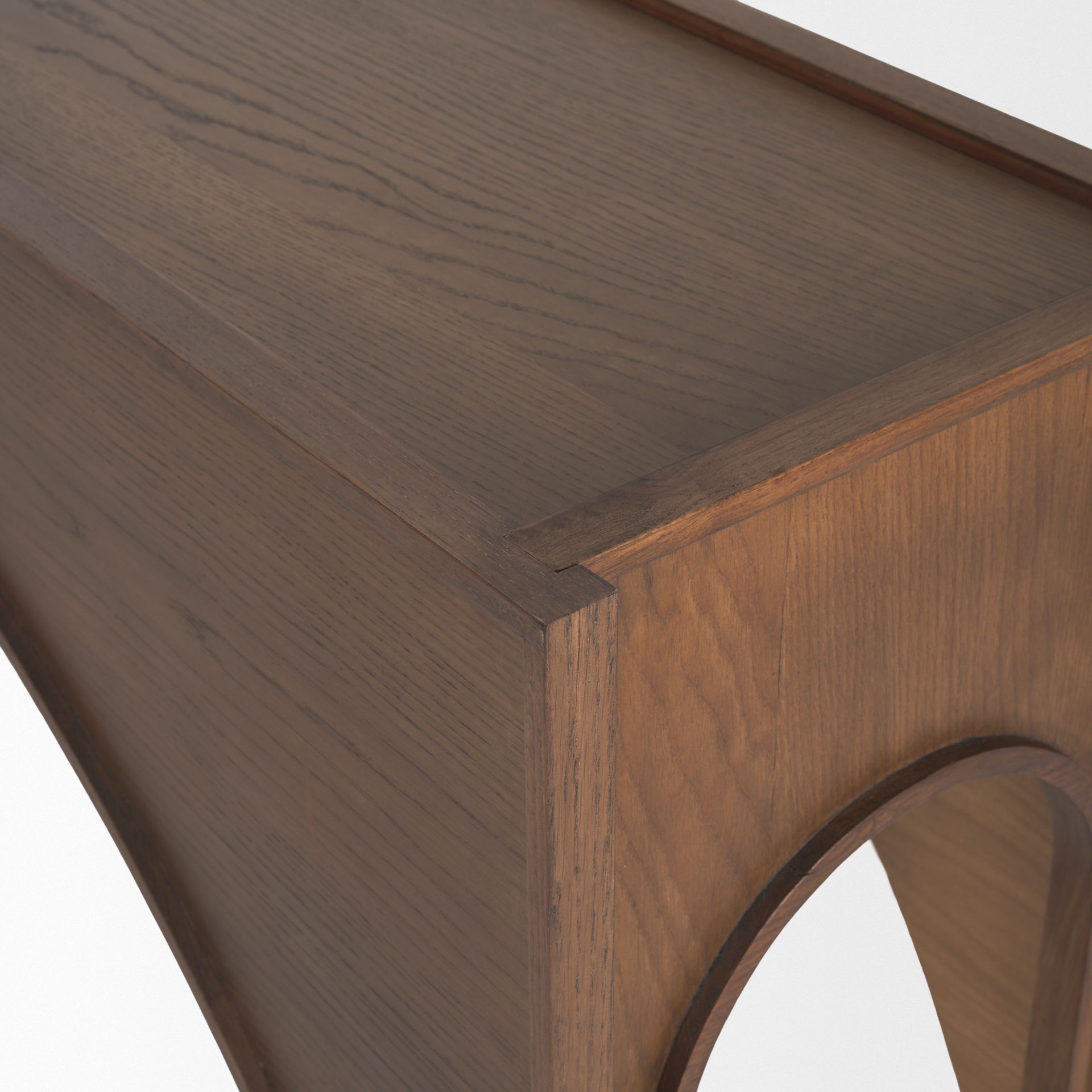 Laraya Dark Brown Wood Arched Console Table large image 