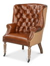 Welsh Leather & Jute Chair, Seating by Sarreid, 32" length x 33" width x 43" height thumbnail 1