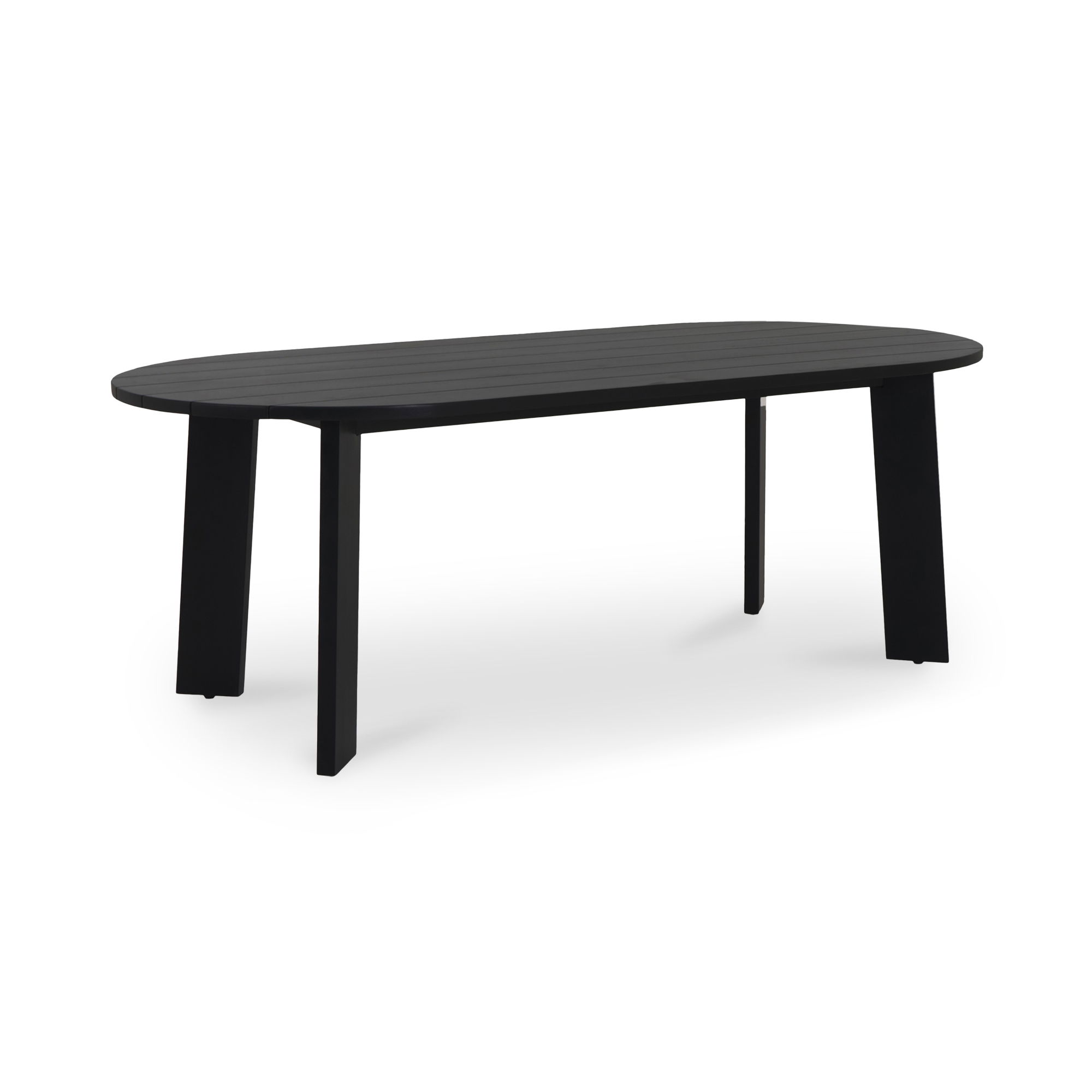 Delta Oval Outdoor Dining Table Black, Outdoor Table by Moe's Home, 7' width x 2'6" height x 3'3.5" depth View 2