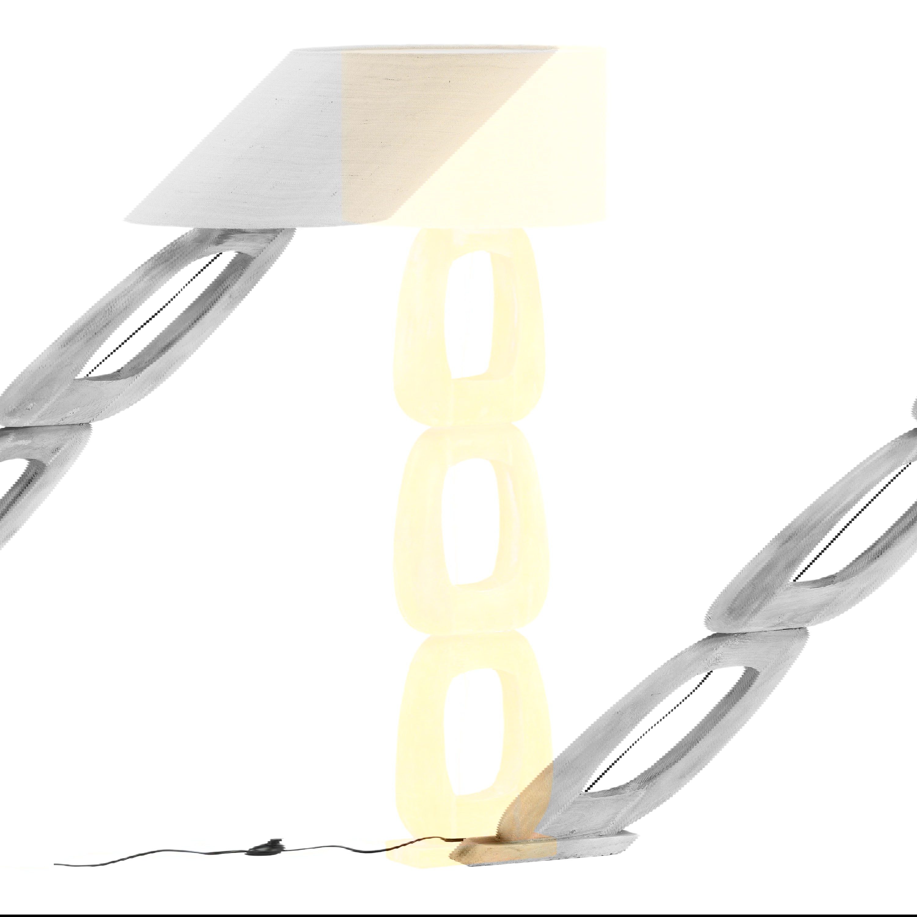 Kelvin Floor Lamp Natural Brown, by Dovetail, 20" width x 62.68" height x 20" diameter x 20" depth View 1