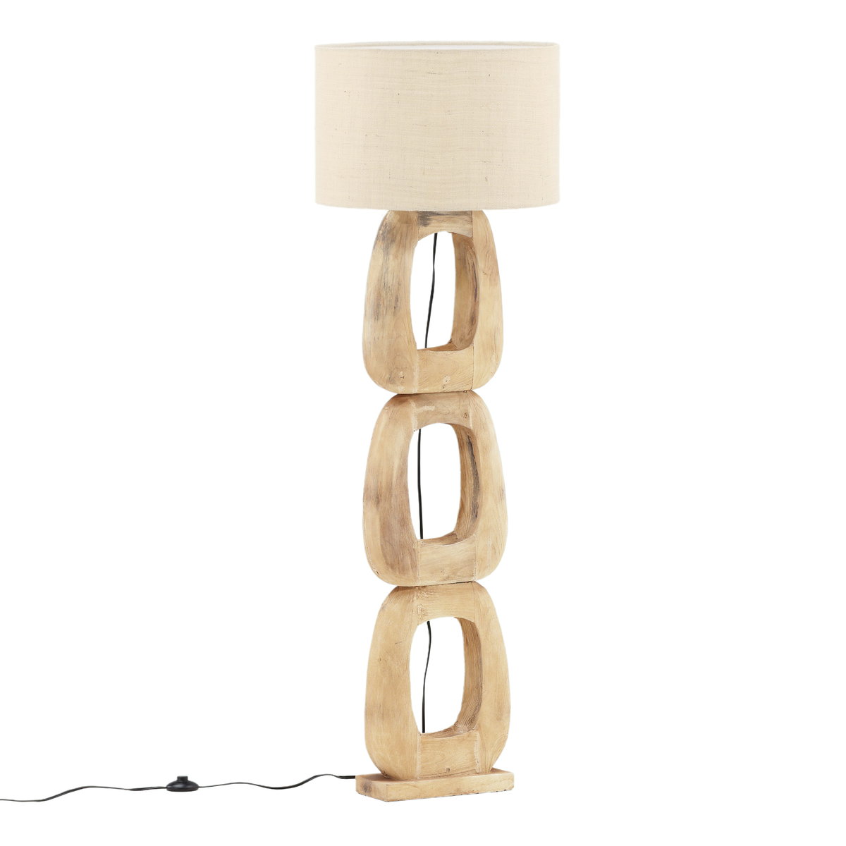 Kelvin Floor Lamp Natural Brown, by Dovetail, 20" width x 62.68" height x 20" diameter x 20" depth View 1