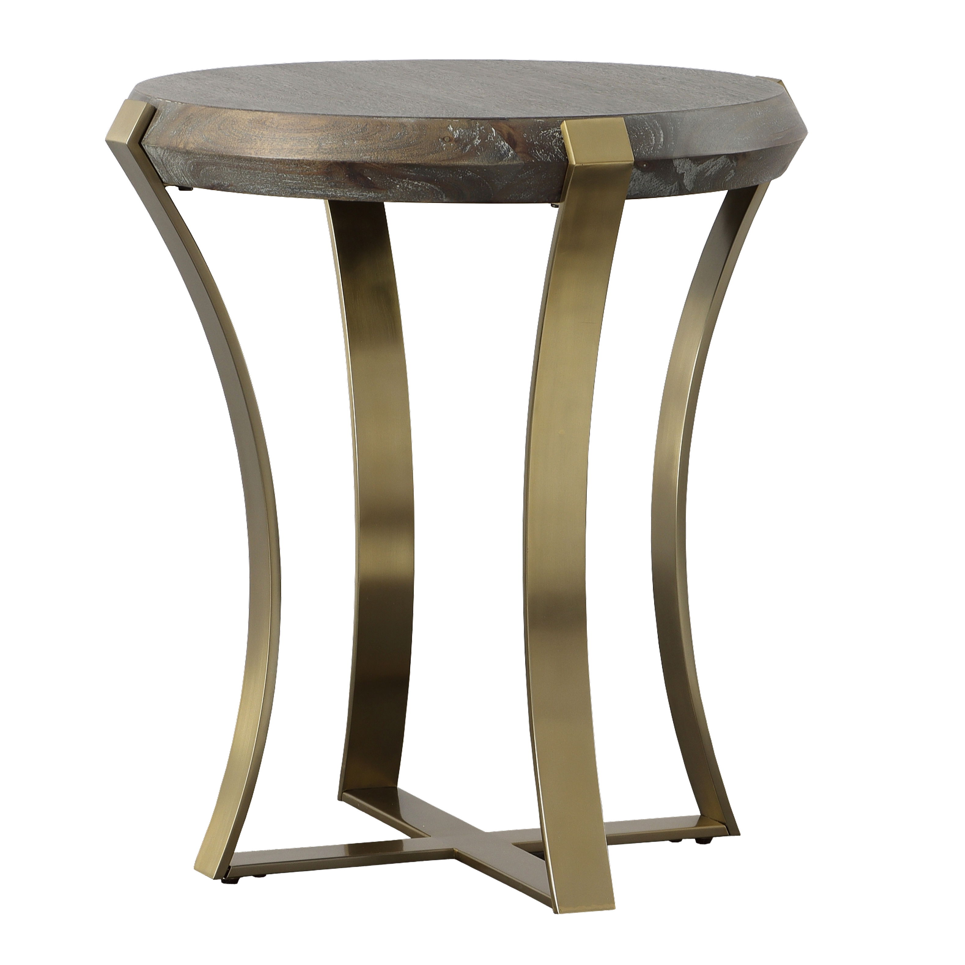 Unite Brass Leg Wood Side Table large image 