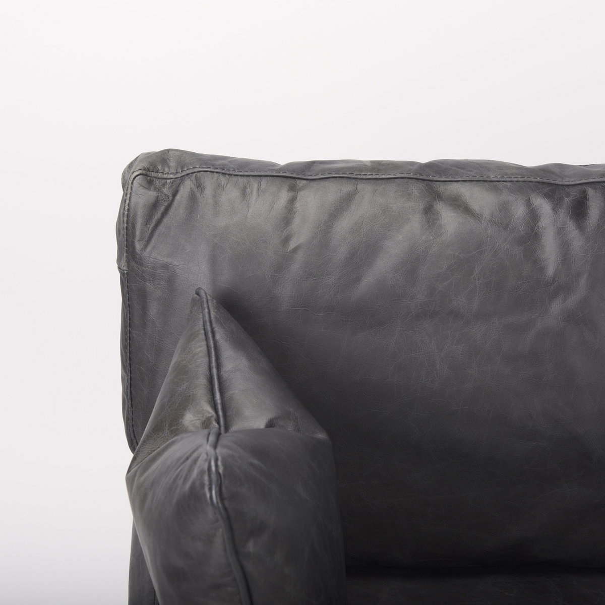 Cochrane  Black Leather Wrapped Chair, Accent Chair by Mercana, 34.5" length x 33" width x 32.5" height View 7