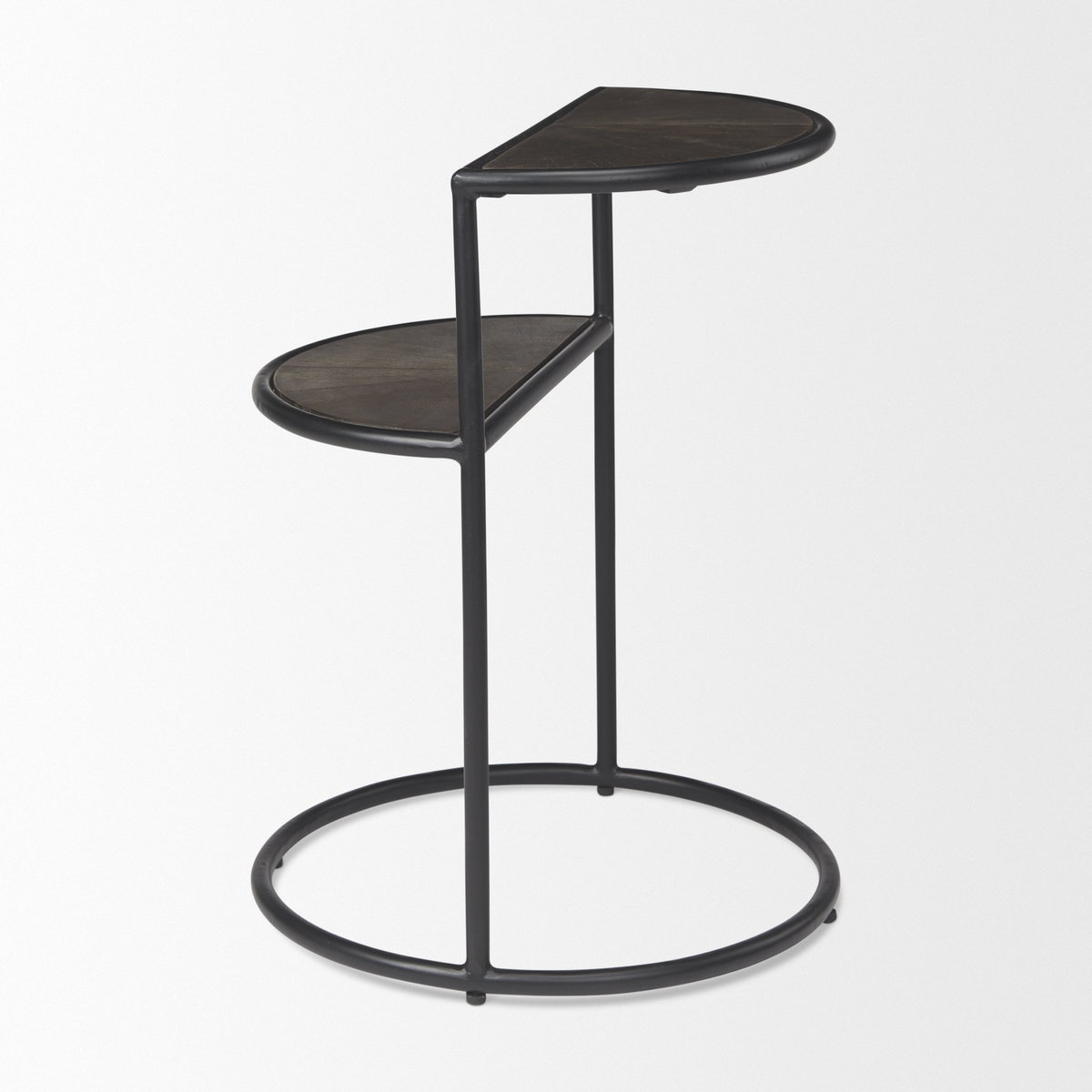 Arlo 20.5L x 20.5W x 24.4H Brown Wood with Black Metal End Table, Side & End Table by Mercana, 18.75" length x 18.75" width x 24.41" height View 6