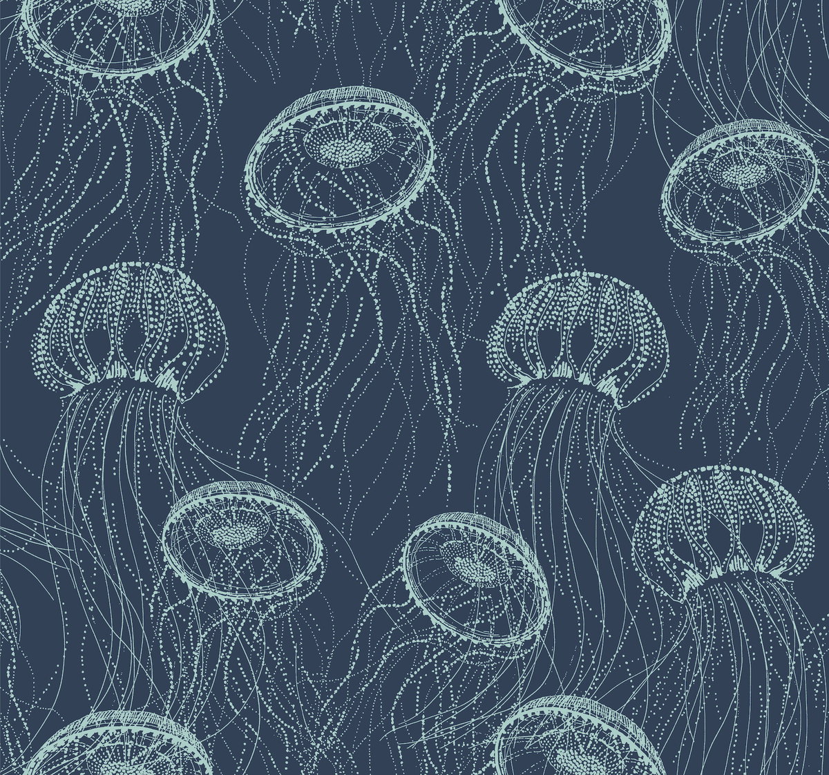 Atolla Blue Wallpaper, by York Wall, 27' length x 2'3" width x 0.02" depth
