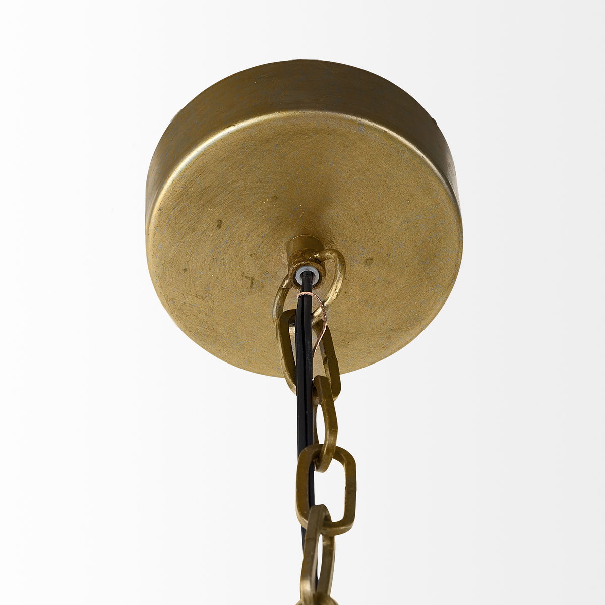 Capsa 17x29 Antique Gold and Silver Toned Metal Dome Pendant Light, by Mercana, 17" length x 17" width x 29" height View 6