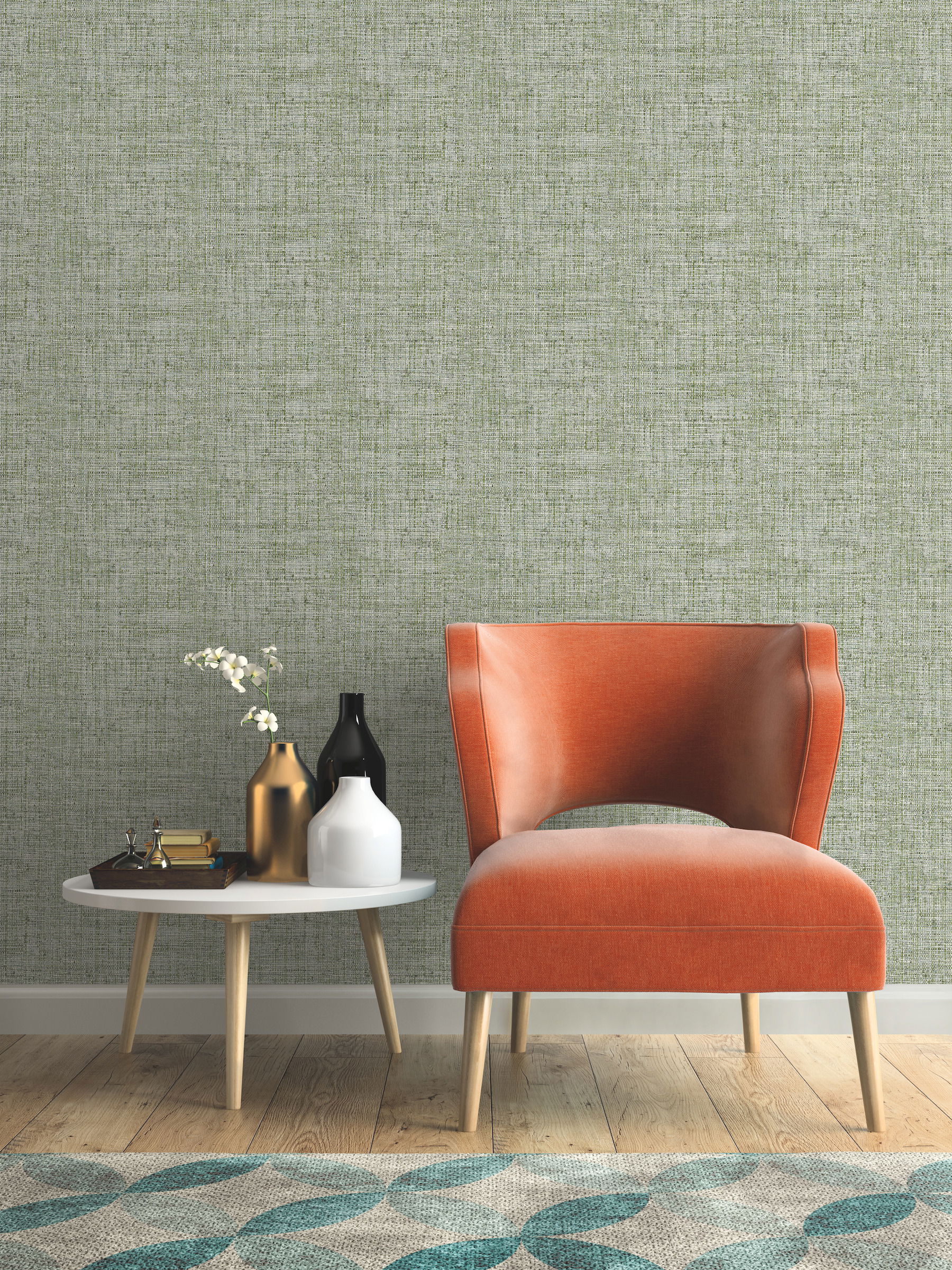 Papyrus Weave Green Wallpaper large image 