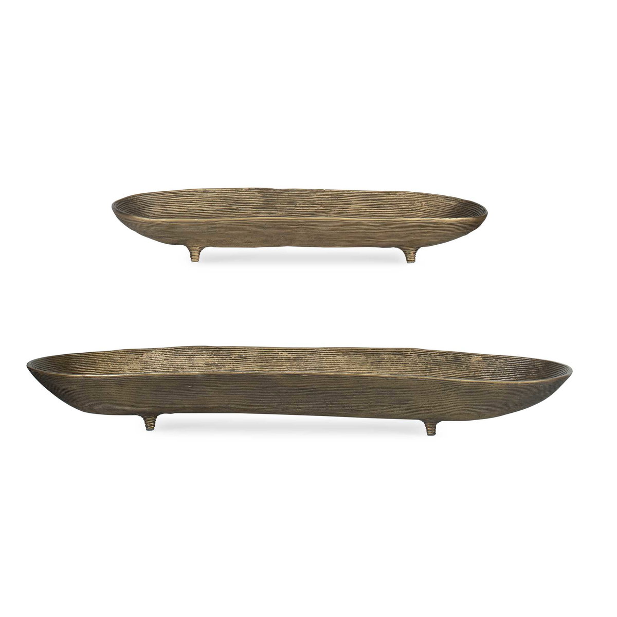 Stratum Oval Brass Bowls Set/2, Decorative Tray by Uttermost, 33.75" width x 4" height x 9.75" depth View 1