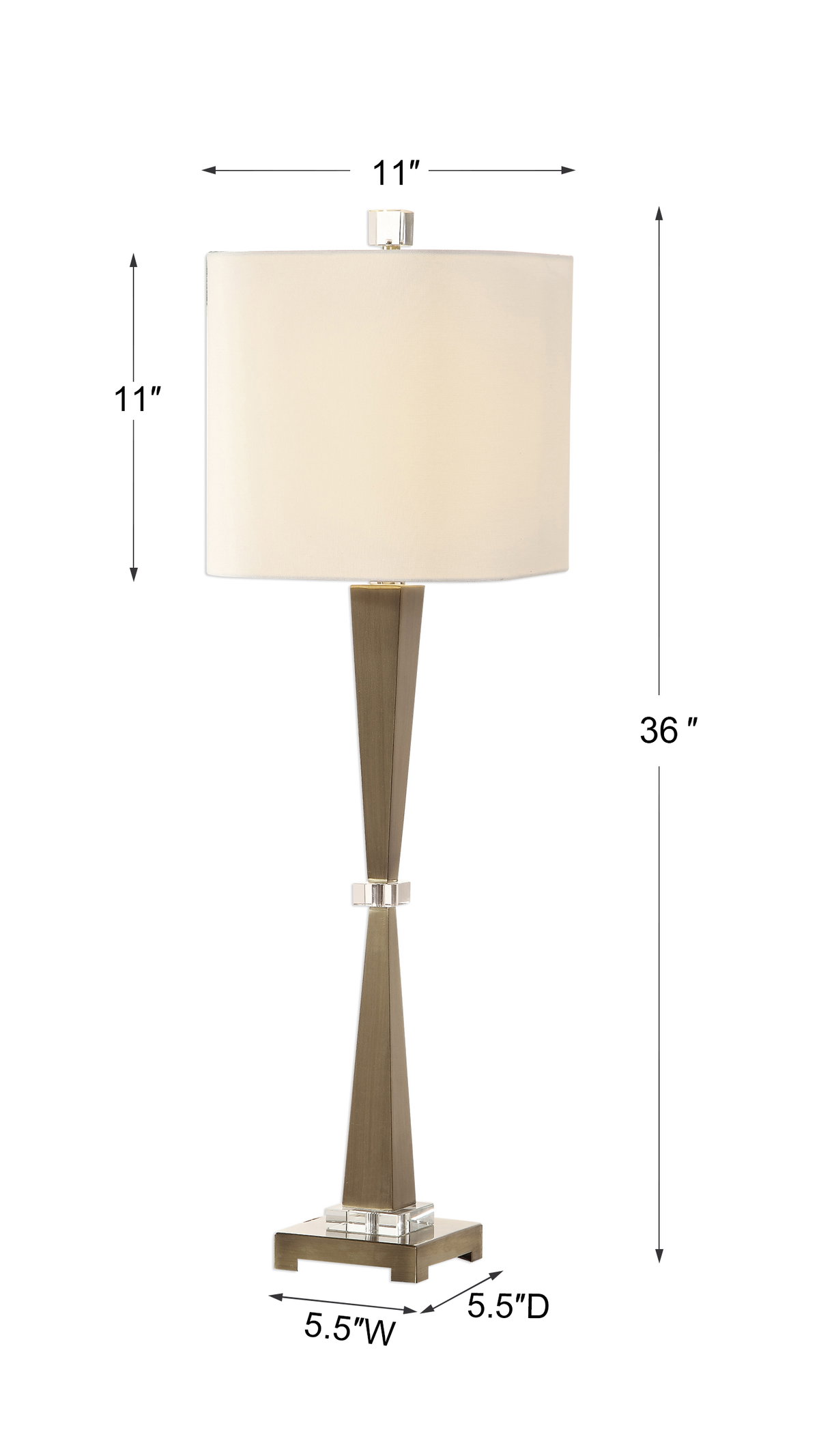 Niccolai Antiqued Nickel Lamp, Table Lamp by Uttermost, 11" width x 36" height x 11" depth View 3