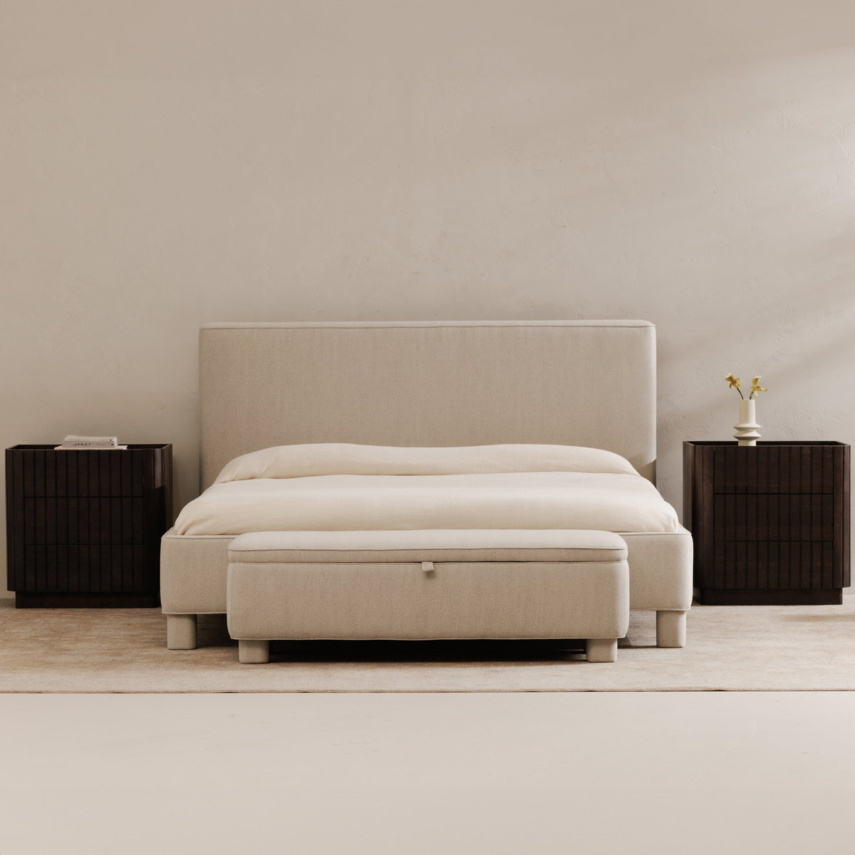 Ichigo King Bed Light Grey, by Moe's Home, 81.5" width x 49" height x 92" depth View 13
