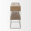 Morris I 63L x 15W x 31H Brown Wood with Silver Metal Frame 2 Drawer Console Table, by Mercana, 63" length x 15" width x 31" height thumbnail 5