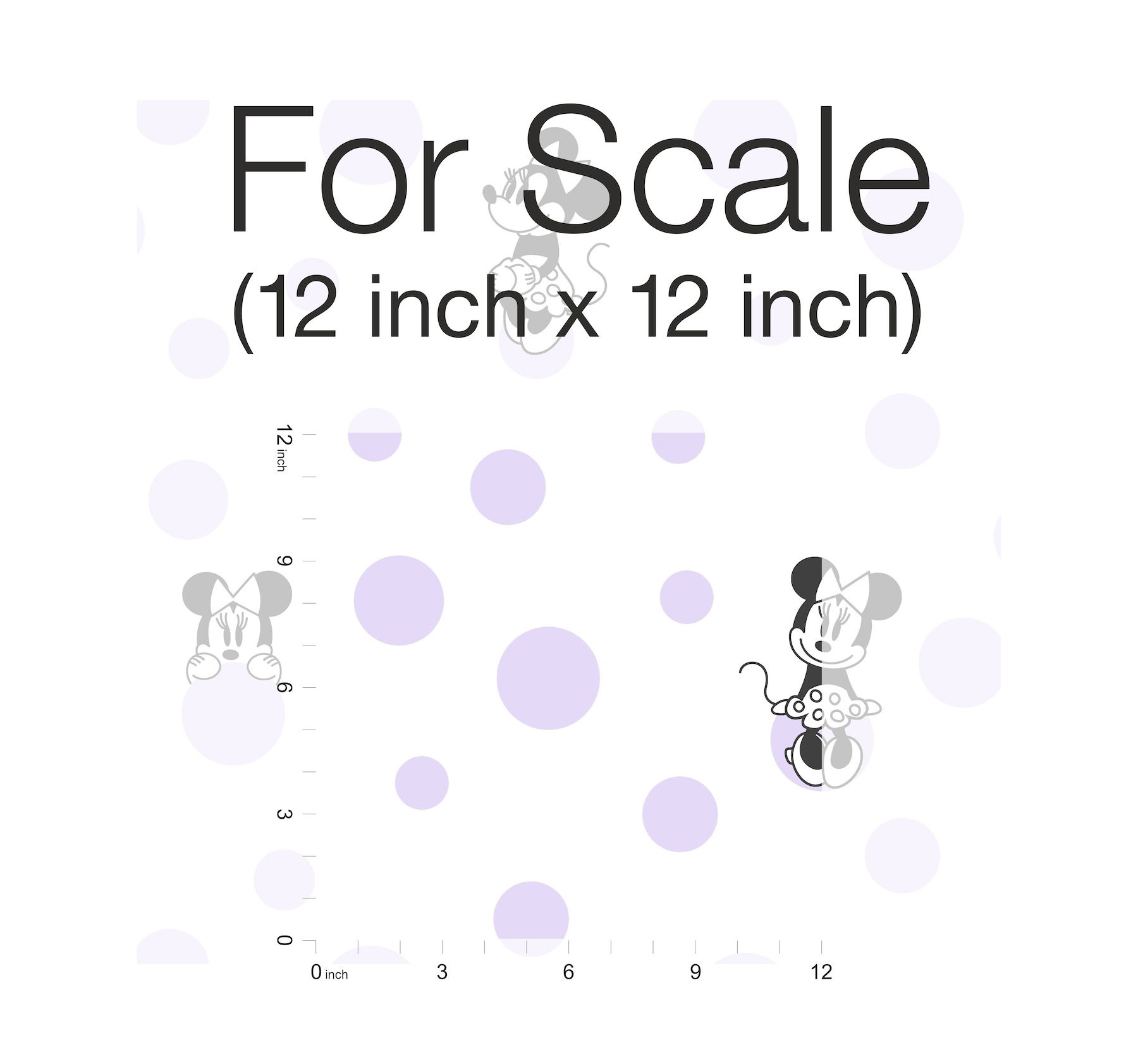 Disney Minnie Mouse Dots Purple Wallpaper, by York Wall, 33' length x 1'8.5" width x 0.02" depth View 3