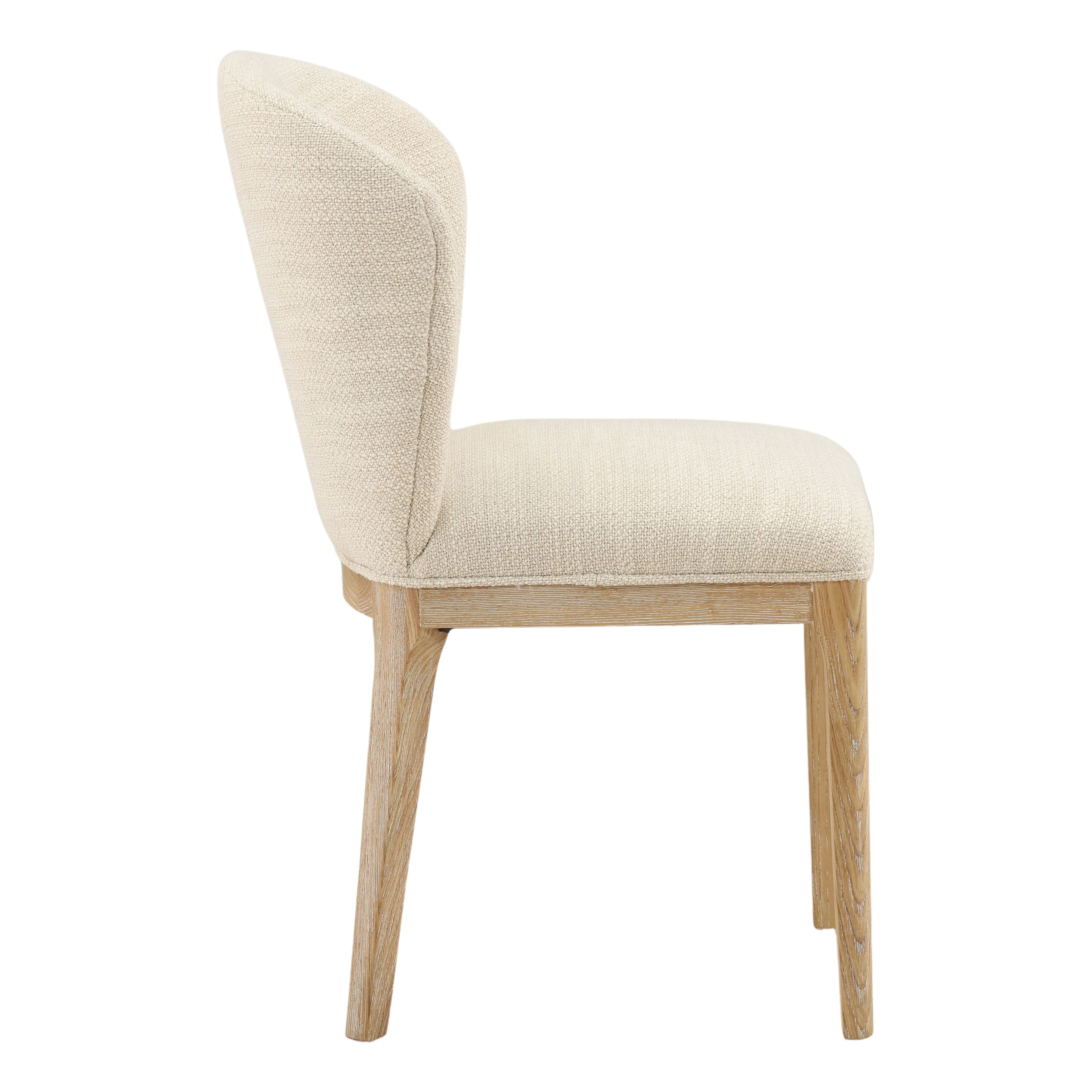 Kaelin Dining Chair Oatmeal, by Dovetail, 19" width x 34.5" height x 23" depth View 3