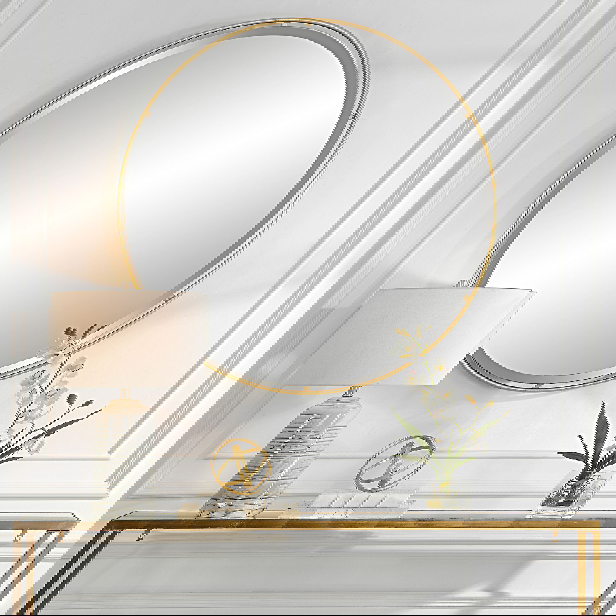 Canillo Gold Round Mirror, by Uttermost, 42" width x 42" height x 0.75" depth View 2