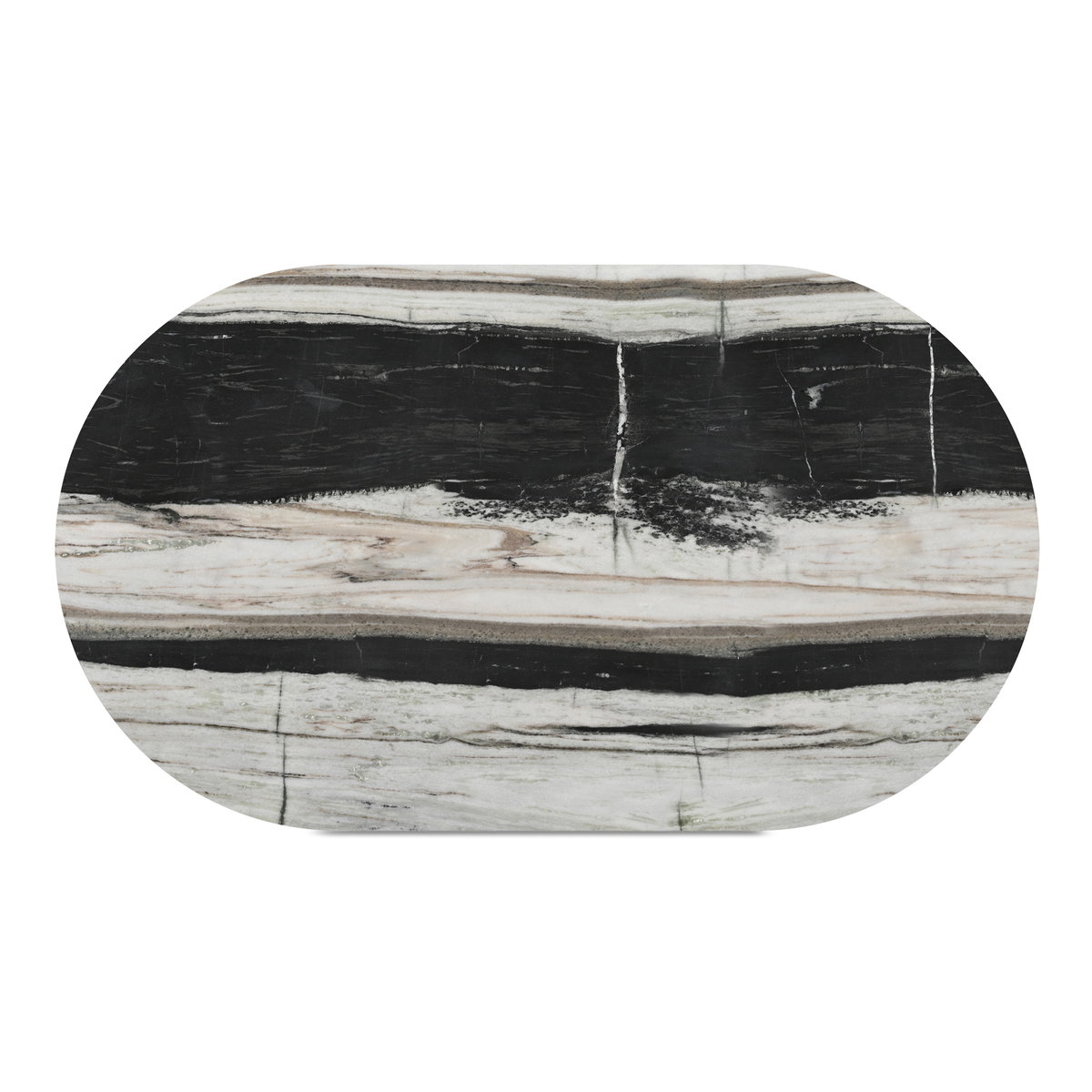 Celia Oval Dining Table Panda Marble, by Moe's Home, 72" width x 30" height x 40" depth View 8