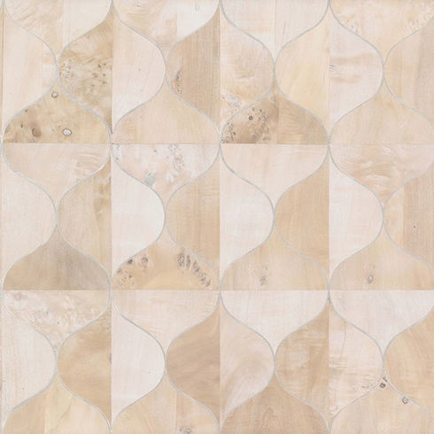 Burlwood Ogee White Wallpaper
