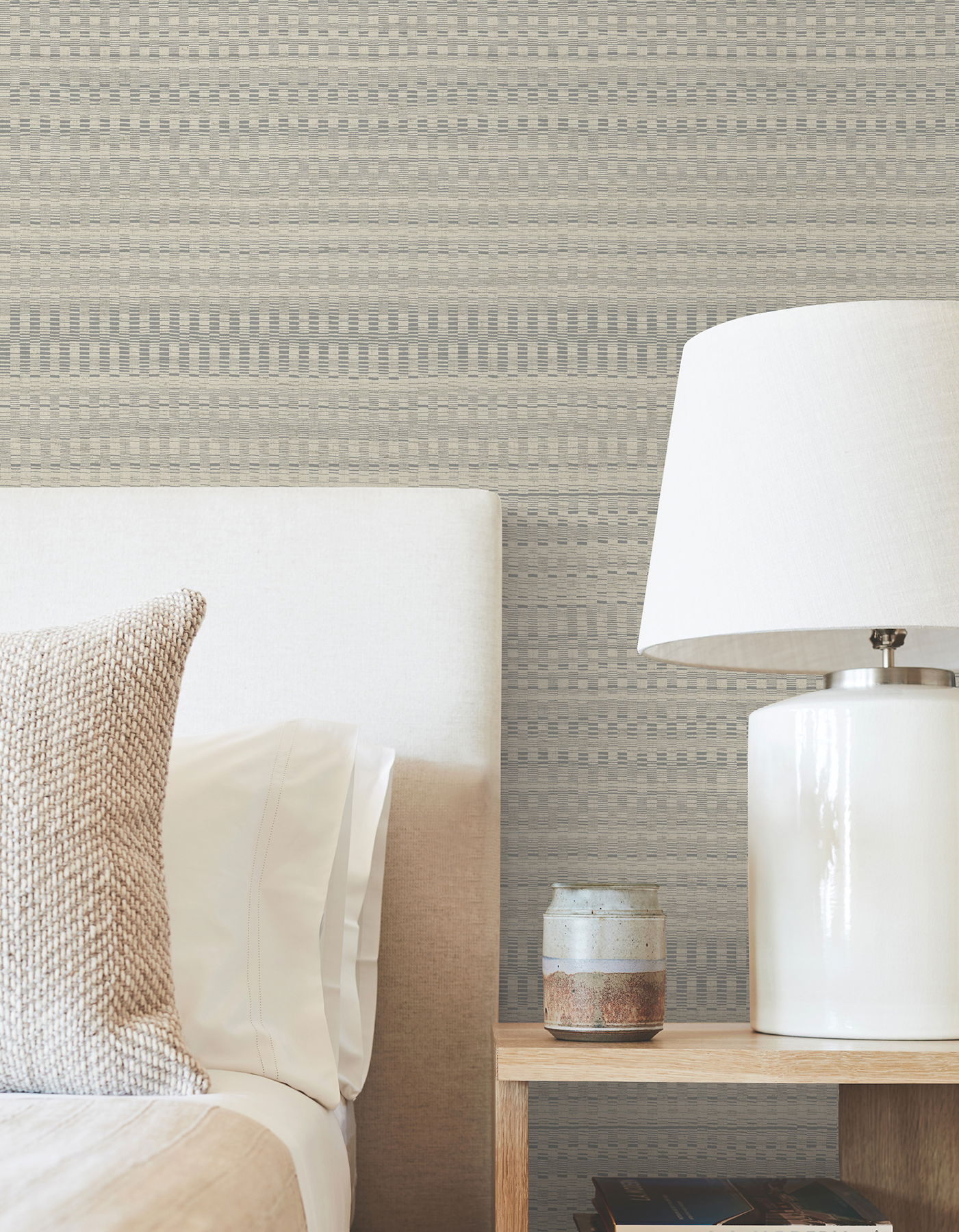 Tapestry Stitch Linen Wallpaper large image 
