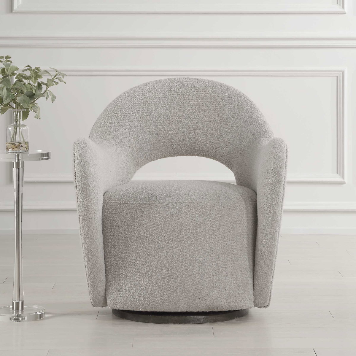 Wander Fabric Swivel Chair, Accent Chair by Uttermost, 28.25" width x 32.75" height x 33.5" depth View 2