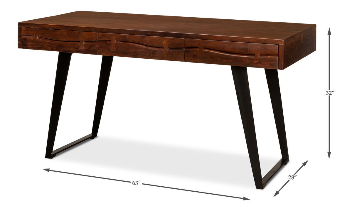 Genius Empire Desk, by Sarreid, 2'4" length x 5'3" width x 2'8" height View 13