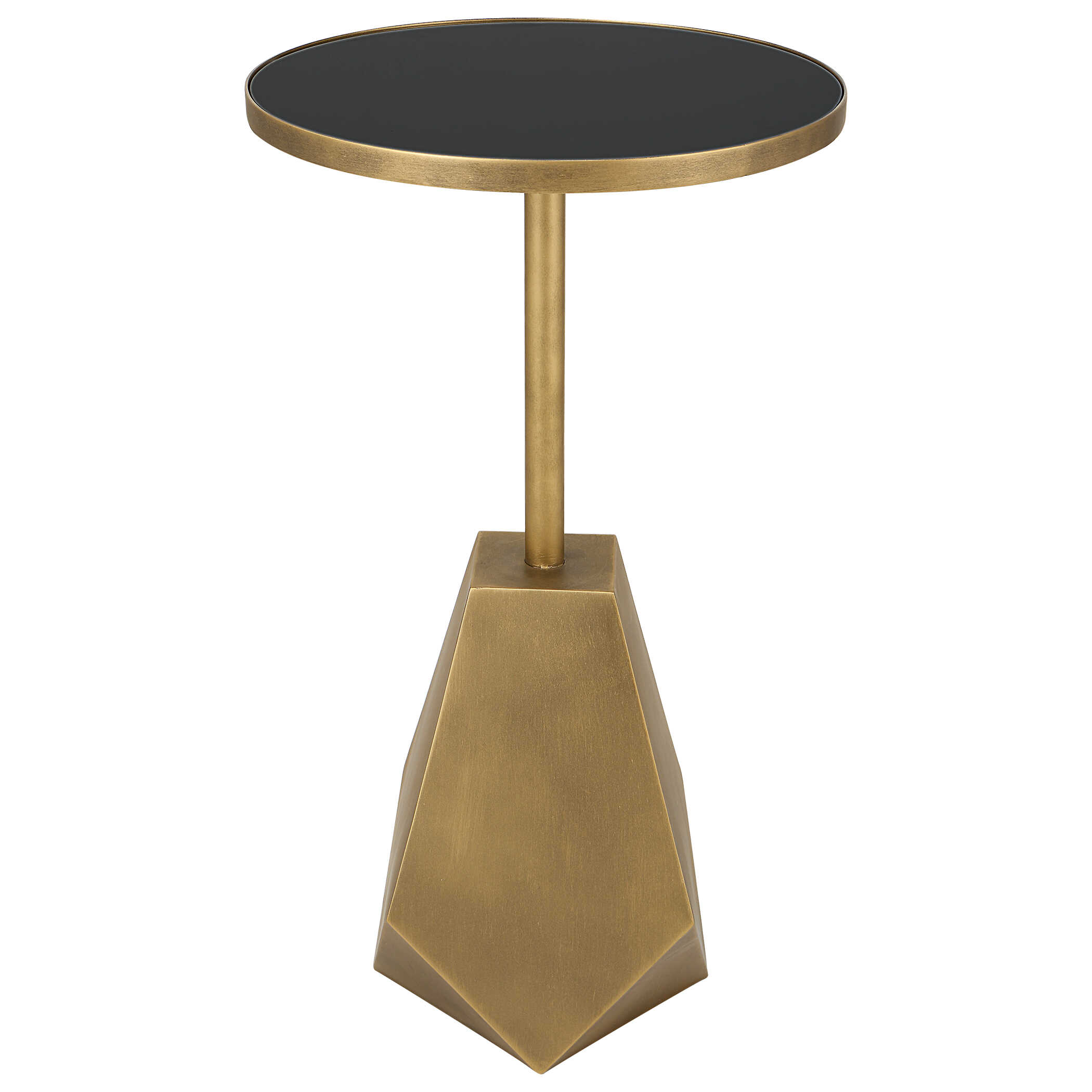 Comet Geometric Bronze Accent Table large image 
