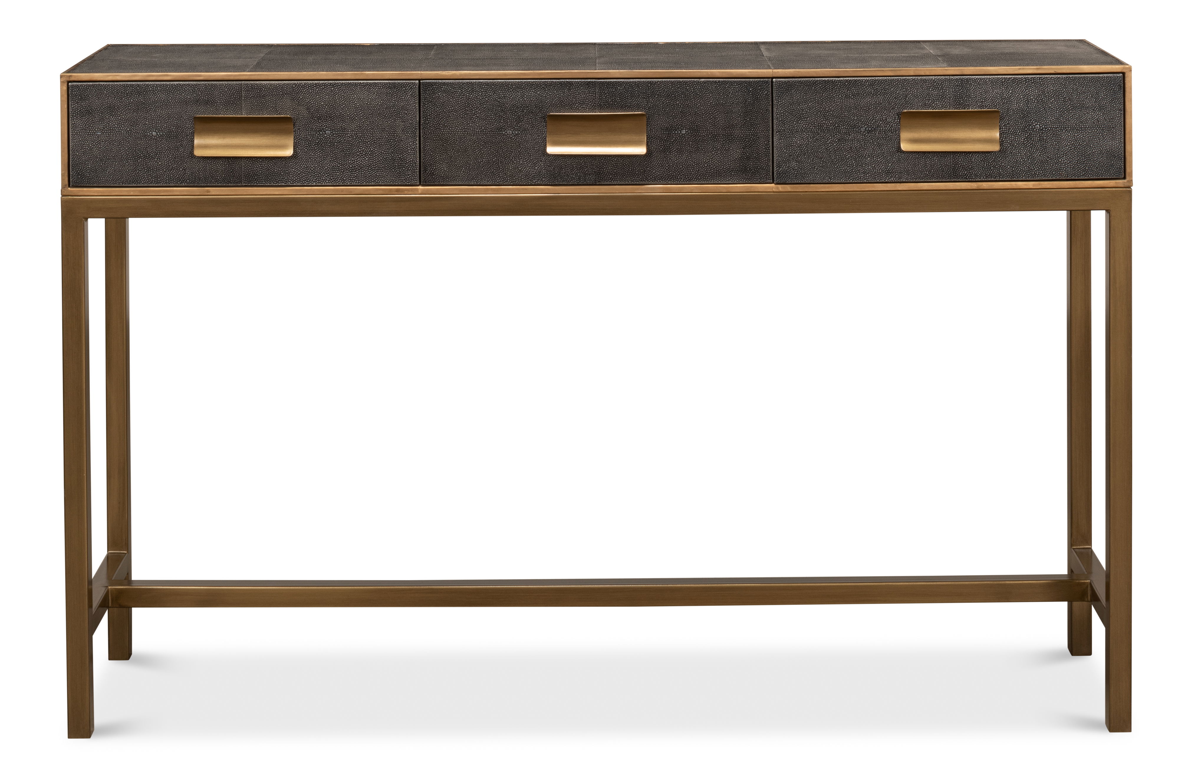 Gideon Shagreen Console Table, Ant.Grey, by Sarreid, 54" length x 12" width x 34" height View 15