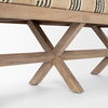 Solis 50L x 16W Brown Base Upholstered Beige/Black Stripe Seat Accent Bench thumbnail 7