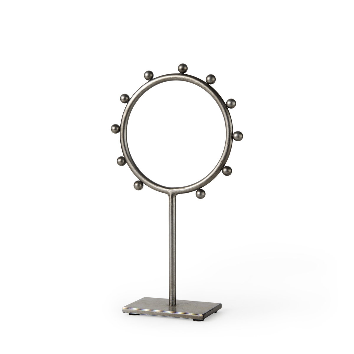 Elio  Small Studded hoop object, Decorative Object by Mercana, 7.48" length x 2.95" width x 13.19" height View 1