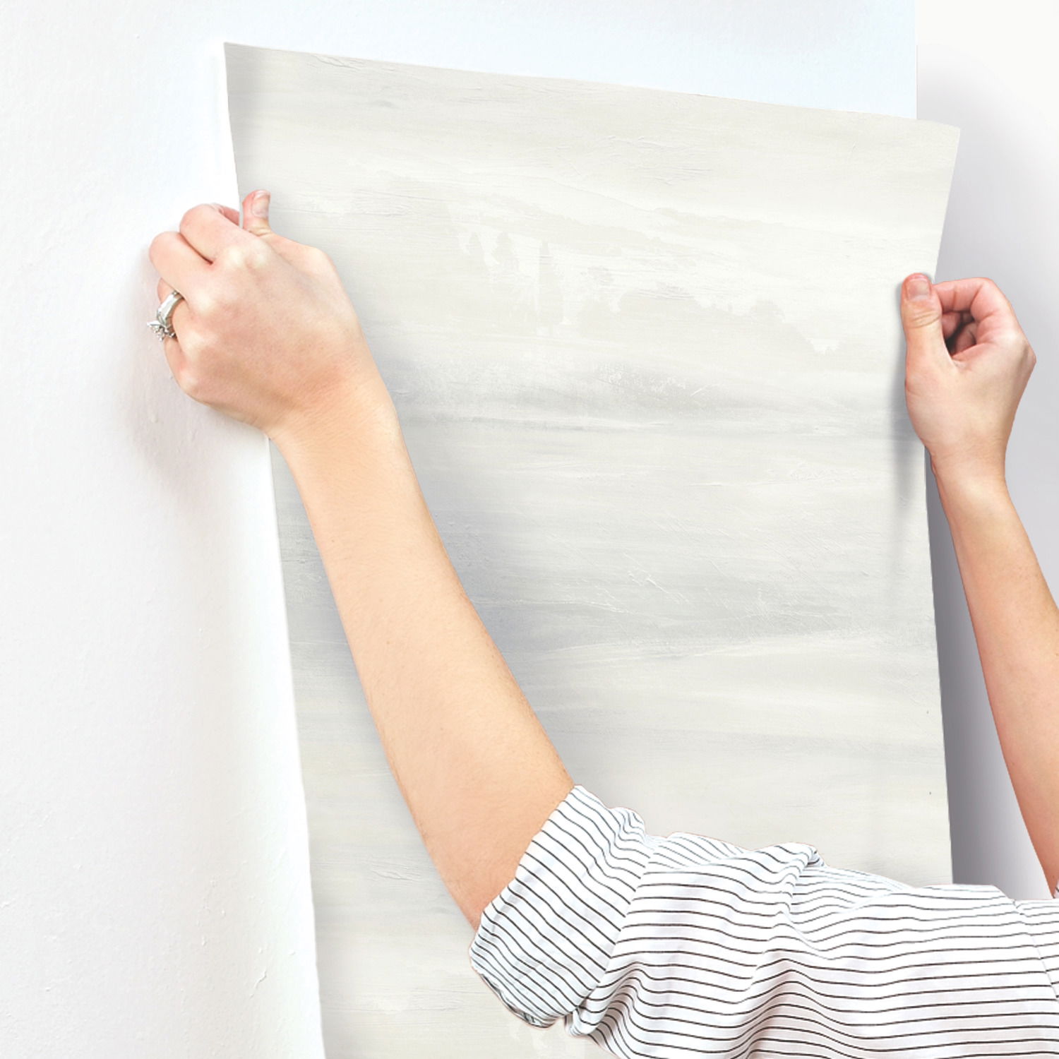 Soothing Mists Scenic White Wallpaper large image 