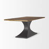 Maxton 79'L x 39'W Rectangular Pedestal Dining Table | Brown Wood & Gunmetal Metal | Seats 6, by Mercana, 79" length x 39" width x 30" height thumbnail 6